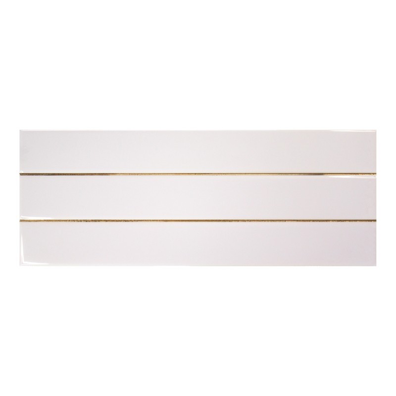 Faïence murale Open Lilla Long 12,5X32,5 cm - Blanc Brillant 