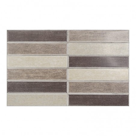 Faïence murale Magnet Mosaico Marron 25X40 cm - Beige Satiné 